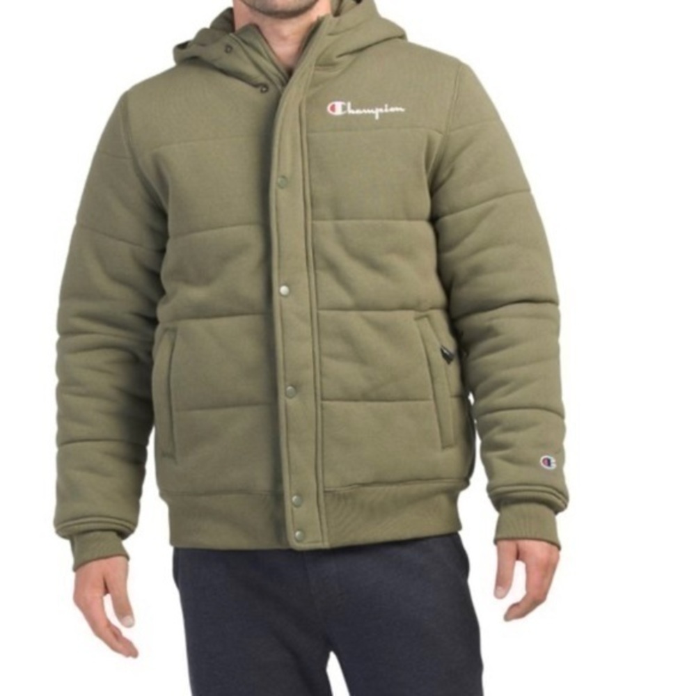 Champion Men's Olive Puffer Jacket